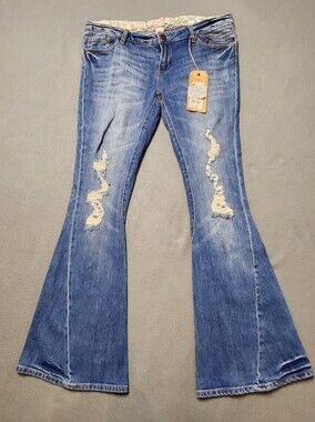 O'Neill Y2K Women’s Flare Blue Jeans Mid Rise SZ 9